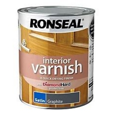RONSEAL INTERIOR VARNISH SATIN GRAPHITE 250MLS
