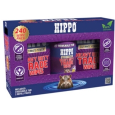 HIPPO HEAVY DUTY TRADE WIPES 1 TUB + 2 REFILLS