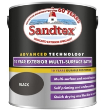 SANDTEX  10 YEAR SATIN MULTI SURFACE   BLACK 2.5L
