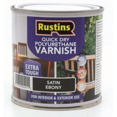 RUSTINS QUICK DRY POLY VARNISH SATIN EBONY 500ML