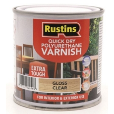 RUSTINS QUICK DRY POLYURETHANE VARNISH GLOSS CLEAR 250ML