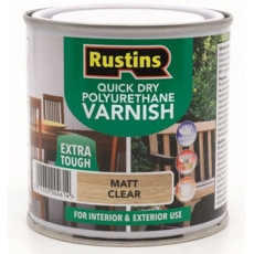 RUSTINS QUICK DRY POLYURETHANE VARNISH MATT CLEAR 500ML