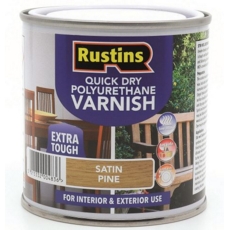 RUSTINS QUICK DRY POLYURETHANE VARNISH SATIN PINE 500ML