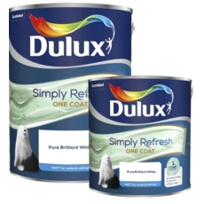 DULUX SIMPLY REFRESH ONCE MATT BRILLIANT WHITE 5LITRE