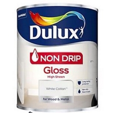 DULUX NON DRIP GLOSS WHITE COTTON 750ML